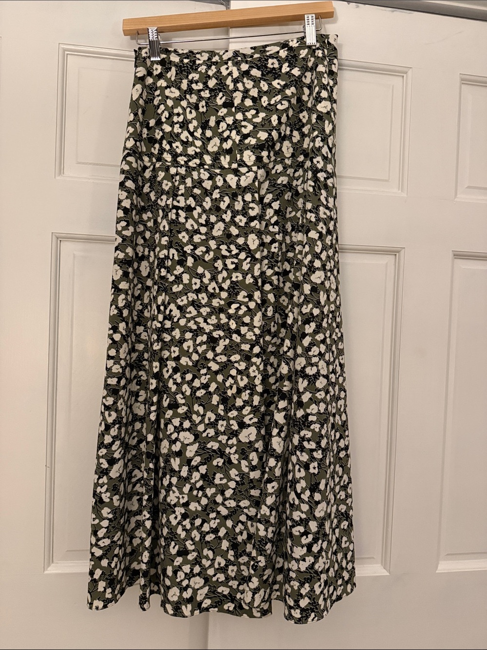 ME+EM Olive and White Maxi Floral Skirt